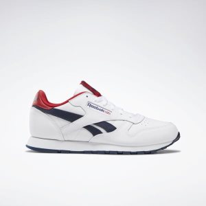 Reebok Classic Leather Turnschuhe Kinder - Weiß/Navy/Rot - DE 304-VLP